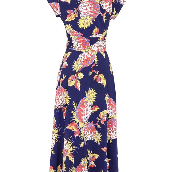 Trashy Diva Seaside Gown Pineapple Floral Kimono Maxi Dress sz 16 - Picture 3 of 9